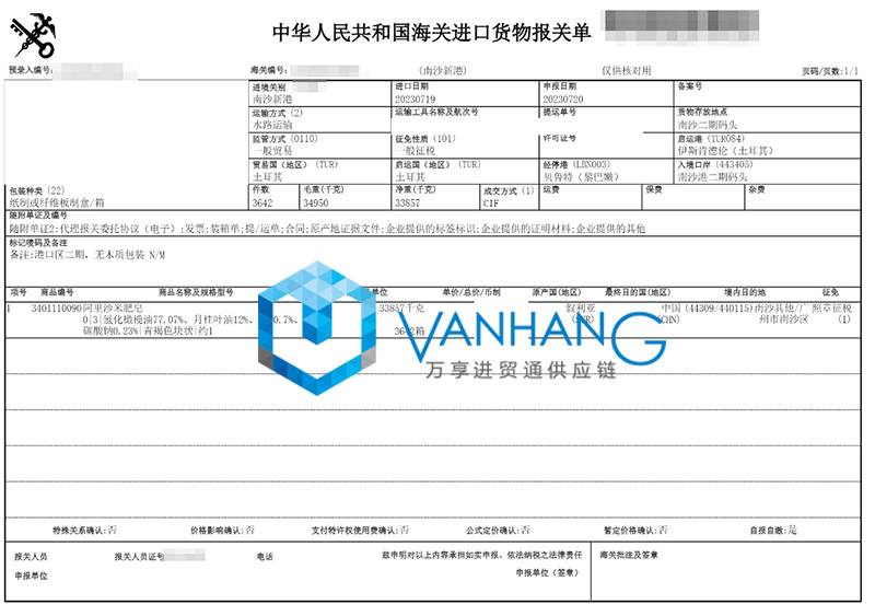 敘利亞化妝品進口報關流程